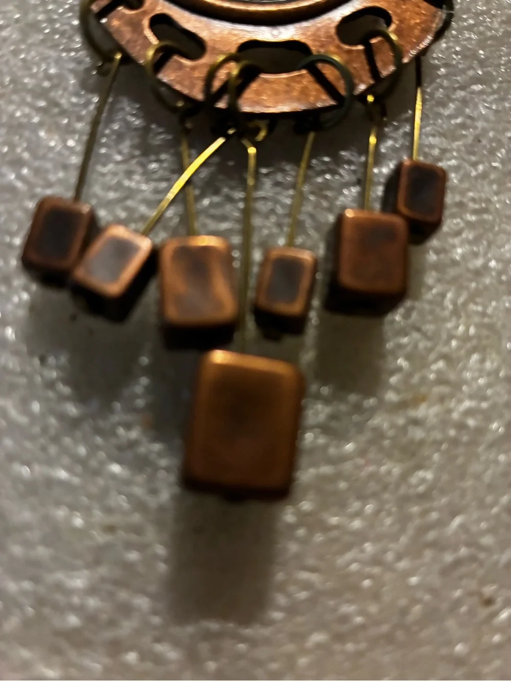 Copper Dangle brooch